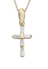 beautiful solid gold cubic zirconia cross necklace for kids